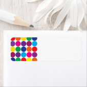 Helderkleurige regenboogcirkels poolpunts etiket (Insitu)