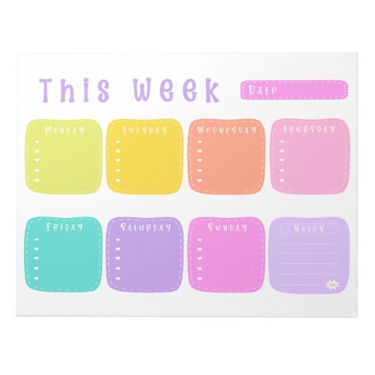 Helderkleurige regenboogplank notitieblok (Voorkant)