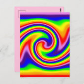 Helderkleurige regenboogpride Swirl Briefkaart (Voorkant / Achterkant)