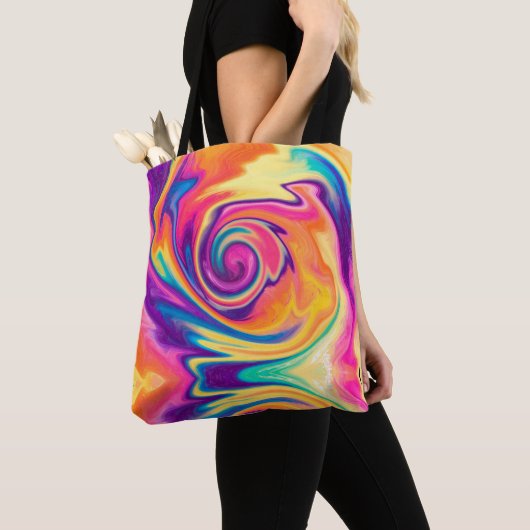 Helderkleurige Stropdas-kleurstofschouder-Canvas t Draagtas (Dichtbij)