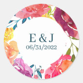 Helderkleurige turkooise Wedding Sticker (Voorkant)