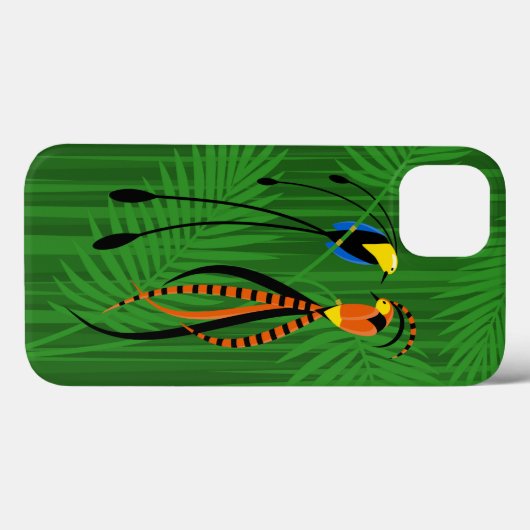 Helderkleurige vogels van het Paradijs Donker Case-Mate iPhone Case (Achterkant (horizontaal))