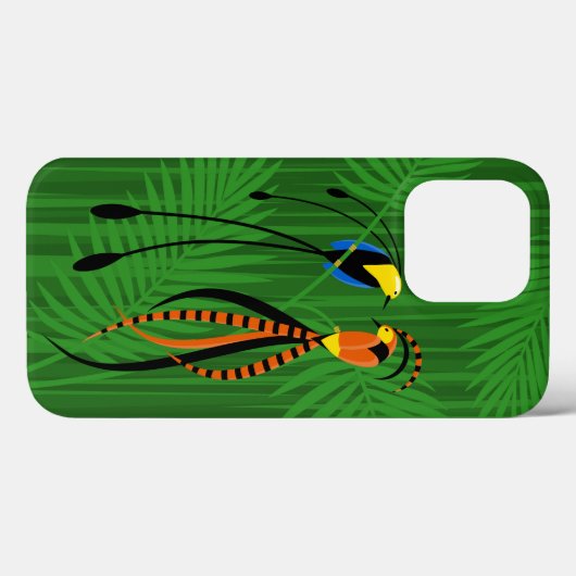 Helderkleurige vogels van het Paradijs Donker Case-Mate iPhone Case (Achterkant (horizontaal))