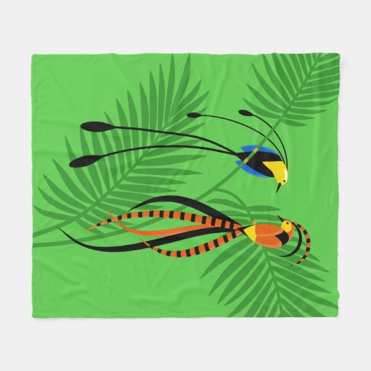 Helderkleurige vogels van het paradijs fleece deken (Voorkant (Horizontaal))