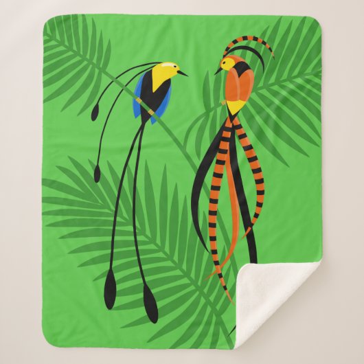 Helderkleurige vogels van het paradijs sherpa deken (Voorkant)