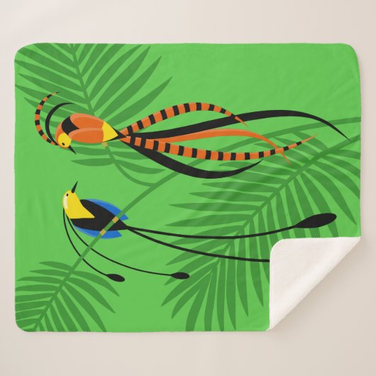 Helderkleurige vogels van het paradijs sherpa deken (Voorkant (horizontaal))