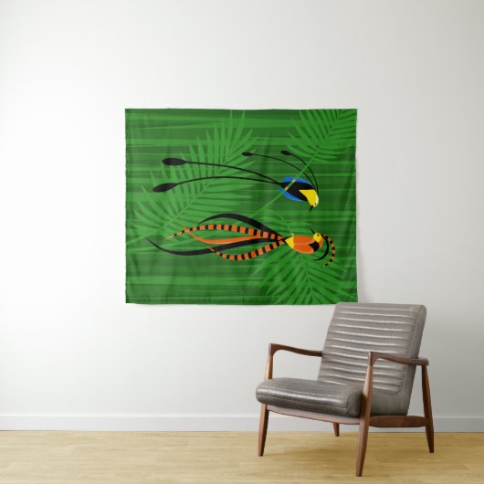 Helderkleurige vogels van het paradijs wandkleed (In Situ (horizontaal))
