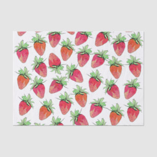 Helderkleurige Waterverf fruitige aardbeien Tissuepapier