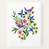 Helderkleurige Waterverf van vogels en bloemen Planner (Achterkant)