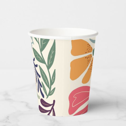 Helderkleurige Wilde bloem Abstracte Florence Part Papieren Bekers (Rechts)