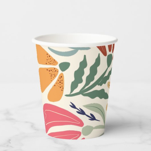 Helderkleurige Wilde bloem Abstracte Florence Part Papieren Bekers (Voorkant)