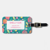 Helderkleurige zeeshells en seaweed Pattern Bagagelabel (Voorkant horizontaal)