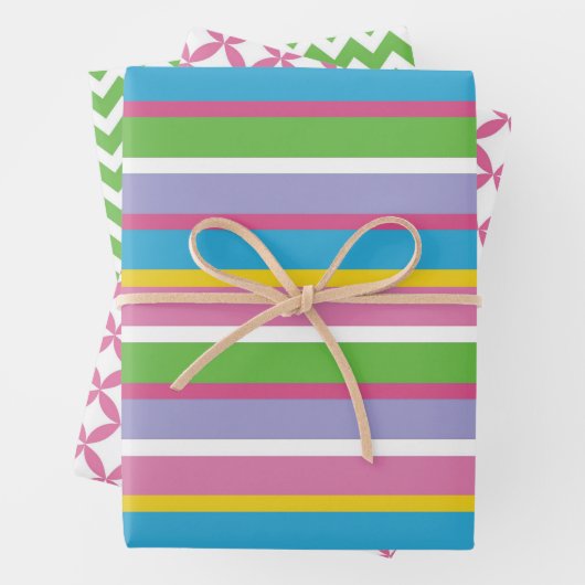 Helderkleurstrips Modern Fun Hip Timeless Inpakpapier Vel (In situ)