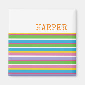 Helderkleurstrips NAAM Moderne Summer Fun Hip Magneet (Voorkant)