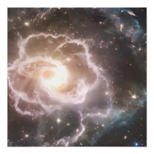 Helderkosmische nebula Roos Blossom Glossy Poster Perfect Poster (Voorkant)