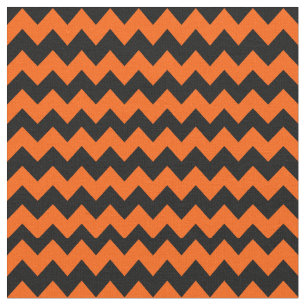 Helderlijk Oranje en zwart Chevron Pattern Stof