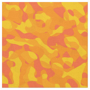Helderlijk Oranje gele Camouflage afdrukpatroon Stof
