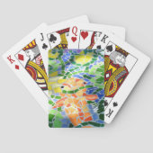 Helderlijk Oranje Koi Fish Pond Pokerkaarten (Achterkant)