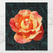 Helderlijk oranje roos wijn etiket (Enkel label)