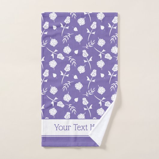 Helderlijk Paars en wit rosebud Floral Pattern Bad Handdoek (Handdoek)