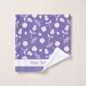 Helderlijk Paars en wit rosebud Floral Pattern Bad Handdoek (Wasdoekje)