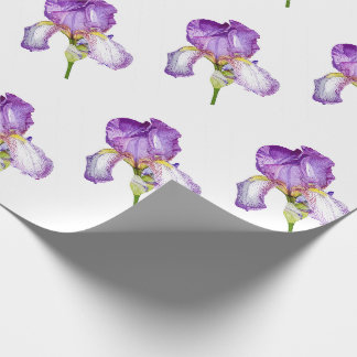 Helderlijk Paars Iris Patroonverlooppapier Cadeaupapier