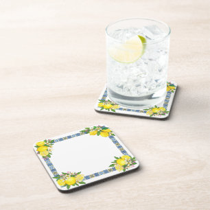Heldermediterrane Siciliaanse tegels Citrus Lemons Bier Onderzetter