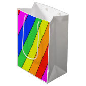 Heldermooie regenboogSTRIPES Medium Cadeauzakje (Voorkant Gekanteld)