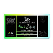 Helderneholografische groene haarserumlabels etiket (Voorkant)