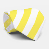 Helderneon Geel en Witte Stripe Necktie Stropdas (Opgerold)