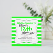 Helderneon Lime Green en White Stripes Pattern Kaart (Staand voorkant)