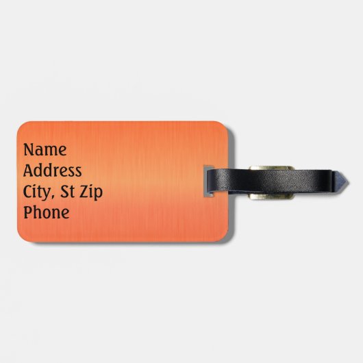 Helderneon Oranje penseel en zilver afdrukken Bagagelabel (Achterkant horizontaal)