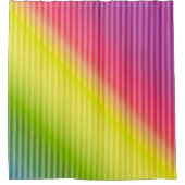 Helderneonfluorescerende gradiënt-regenboogombbole douchegordijn (Voorkant)