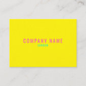 Helderneongeel en roze visitekaartje (Voorkant)