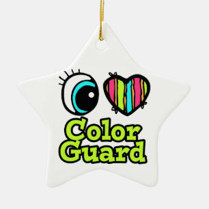 Helderooghart I-liefdeskleurenbeveiliging Keramisch Ornament
