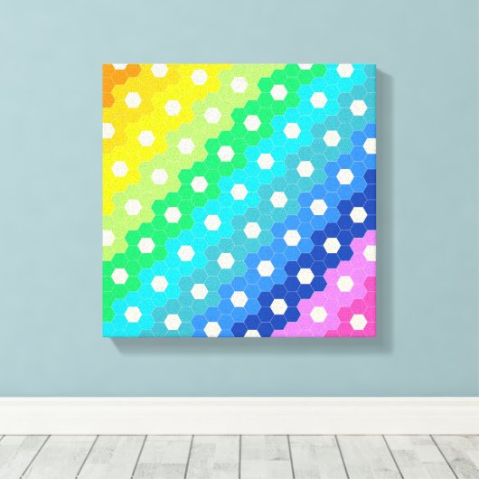 Helderradionavigatie Geometrische hexagon ventilat Canvas Afdruk (Insitu (Houten vloer))