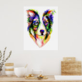 Helderrand Collie-Poster Poster (Keuken)