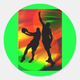 Helderrechtlichten en Basketball Duo Ronde Sticker
