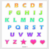 Helderregenboogbrieven Monogram Sticker Pack (Vel)