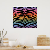 Helderregenbooglittertijgerstrepen Poster (Keuken)