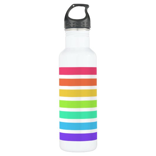 Helderregenboogstrepen Waterfles (Voorkant)