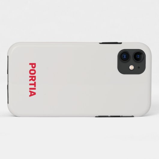 Helderrode aangepaste naam effen grijs Case-Mate iPhone case (Achterkant (horizontaal))