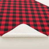 Helderrode Buffalo Plaid Gezinsmonogram Sherpa Deken (3/4)