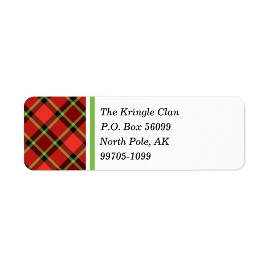 Helderrode en groene kerstpannen etiket (Voorkant)