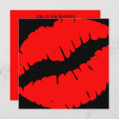 Helderrode en zwarte kus-afdruk, verbluffend en vi kaart (Voorkant / Achterkant)