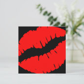 Helderrode en zwarte kus-afdruk, verbluffend en vi kaart (Staand voorkant)