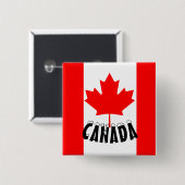Helderrode esdoornblad Canada-vlag Vierkante Button 5,1 Cm (Voorkant /achterkant)