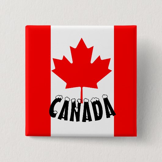 Helderrode esdoornblad Canada-vlag Vierkante Button 5,1 Cm (Voorkant)
