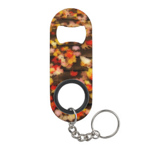 Helderrode gele herfstleien mini flessenopener