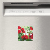Helderrode Geraniums Tuin Gift Magnet Magneet (Insitu (Vaatwasser))